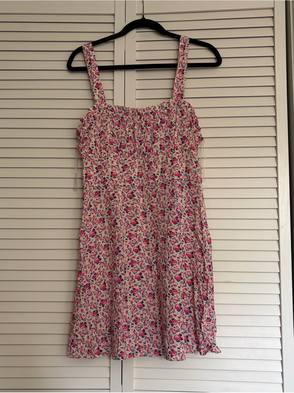 Trixxi Pink Floral Smocked Sundress with Adjustable Straps